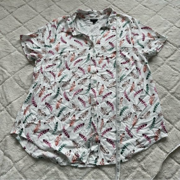 Torrid | "Feather White" Stretch Challis Button-Front Shirt | Size 1X - Picture 10 of 10